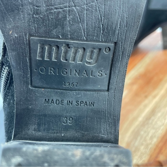 MTNY originals 1967 black leather ankle heel boots made in Spain Sz 39 - Picture 8 of 8